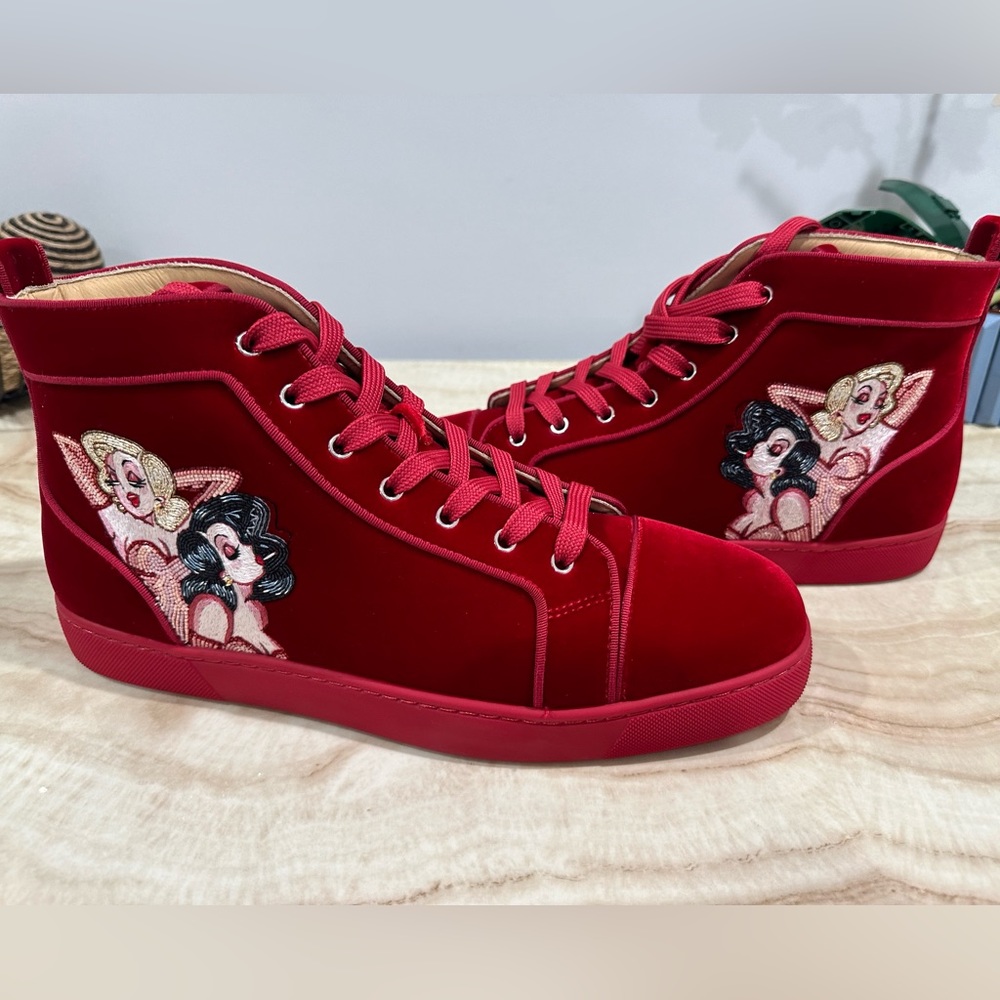 Christian Louboutin Loupin Up Suede High-Top Sneakers Christian